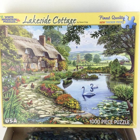 1000 Piece Jigsaw Puzzle Lakeside Cottage - Picture 7 of 12